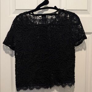 Elegant Black Lace Women's Top